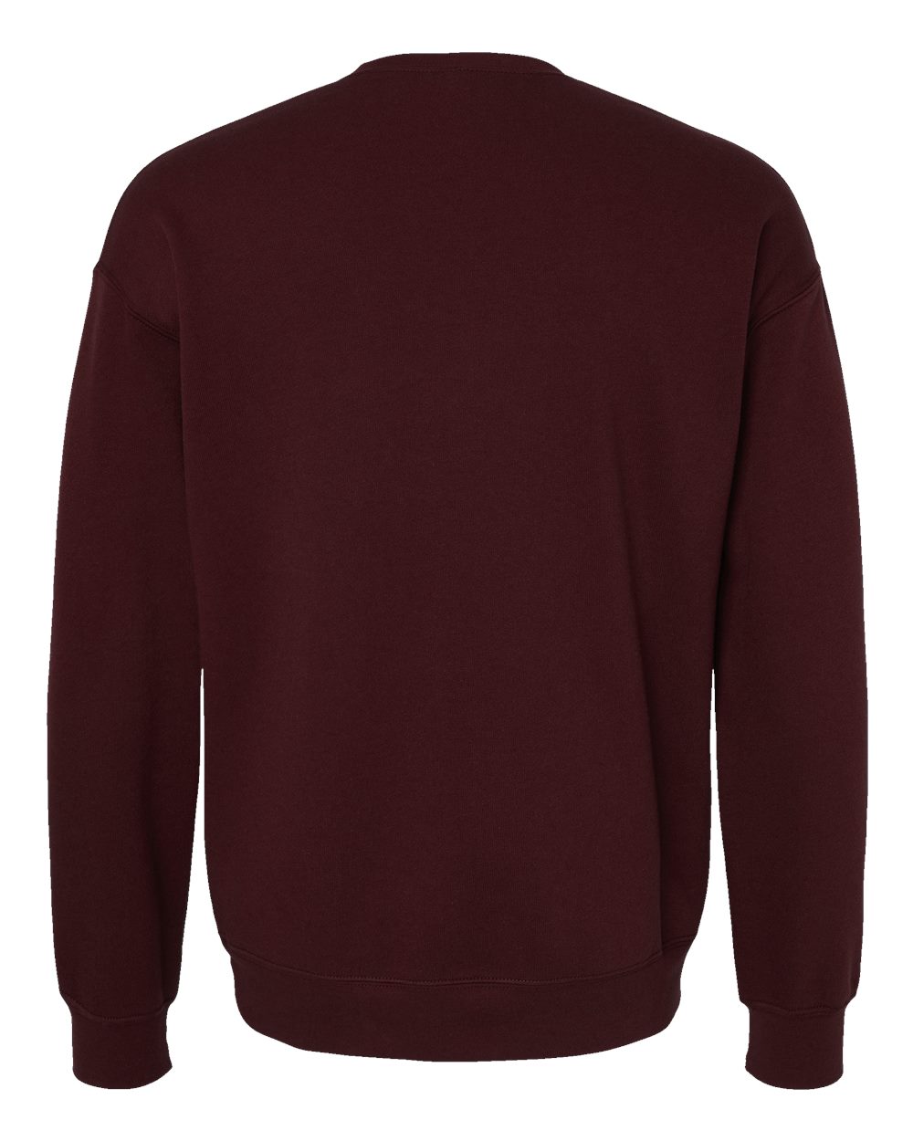 BELLA + CANVAS 3945 Unisex Sponge Fleece Drop Shoulder Crewneck Sweatshirt in Maroon, back