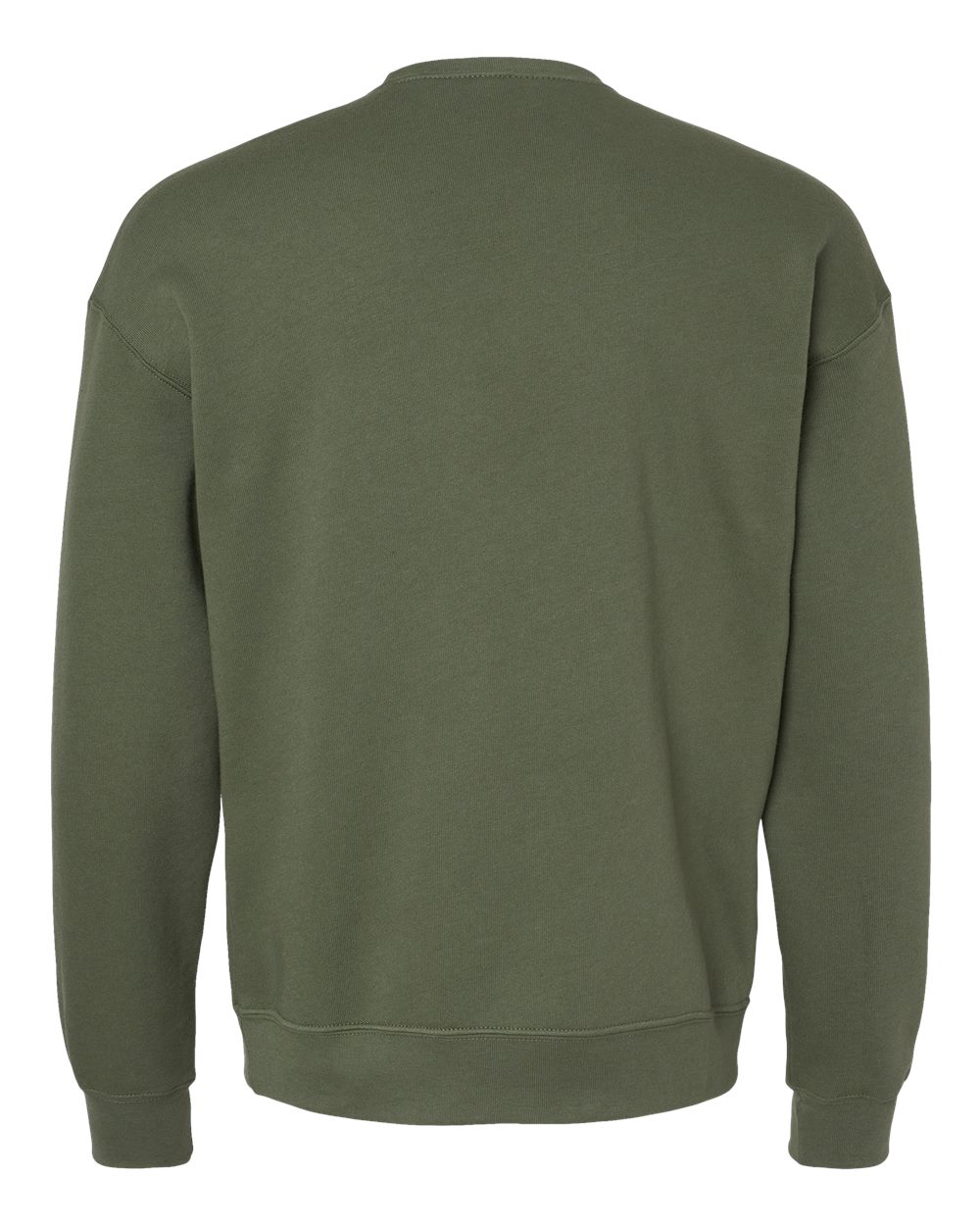 BELLA + CANVAS 3945 Unisex Sponge Fleece Drop Shoulder Crewneck Sweatshirt in Military Green, back