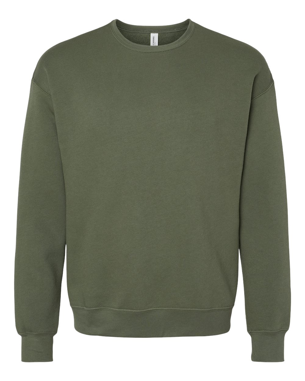 BELLA + CANVAS 3945 Unisex Sponge Fleece Drop Shoulder Crewneck Sweatshirt in Military Green