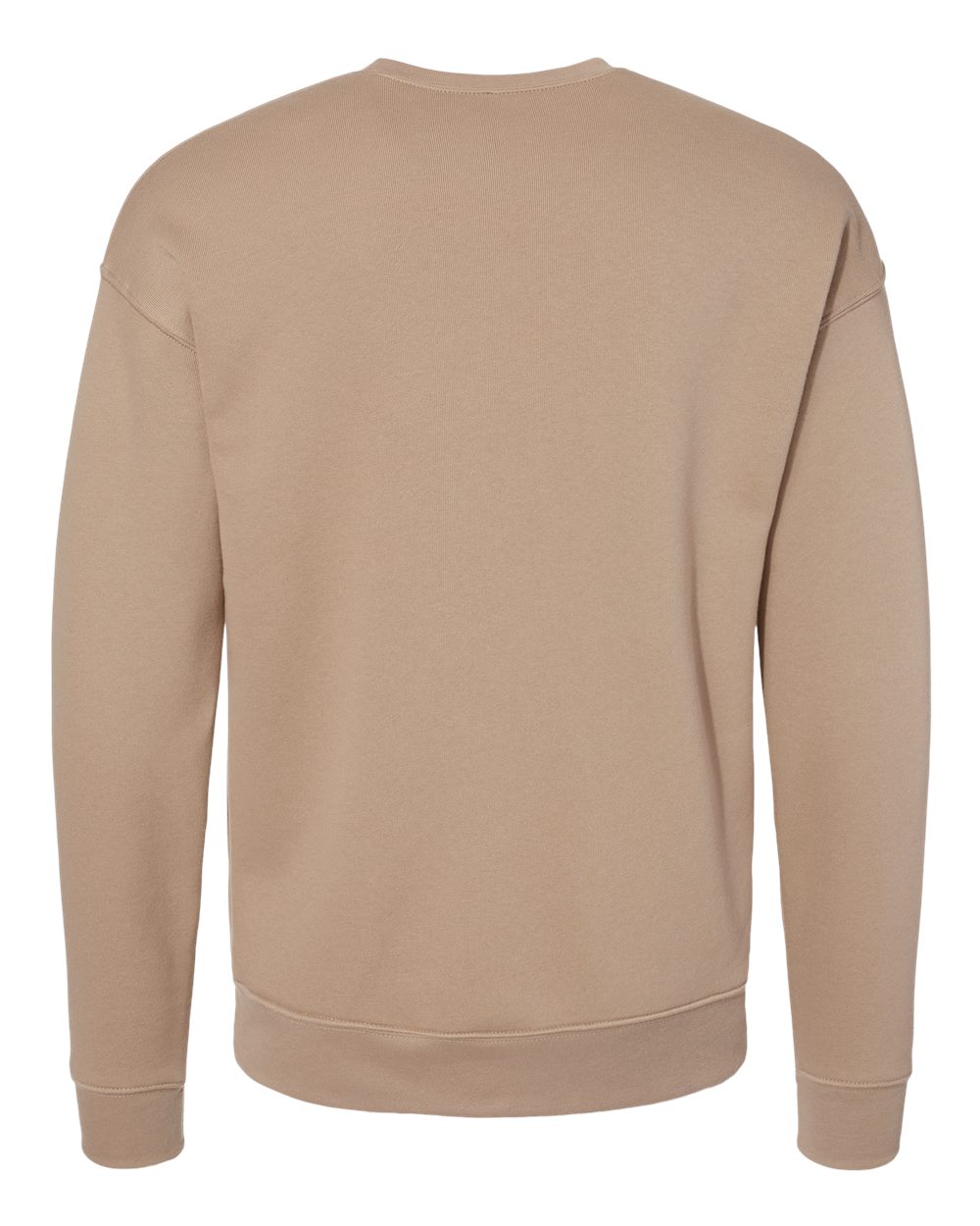 BELLA + CANVAS 3945 Unisex Sponge Fleece Drop Shoulder Crewneck Sweatshirt in Tan, back