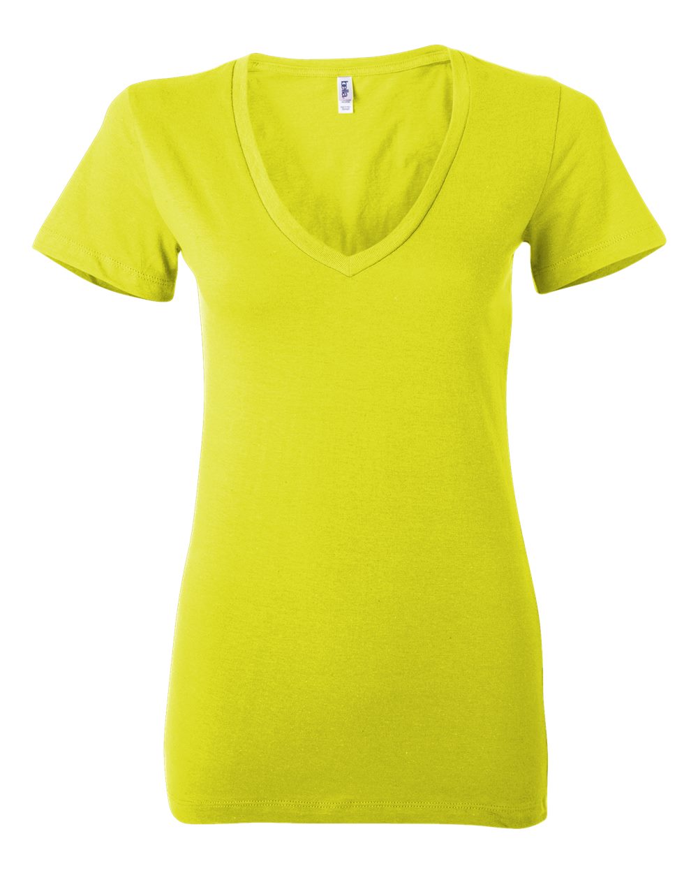 BELLA + CANVAS 6035 Women’s Jersey Deep V-Neck Tee in Neon Yellow