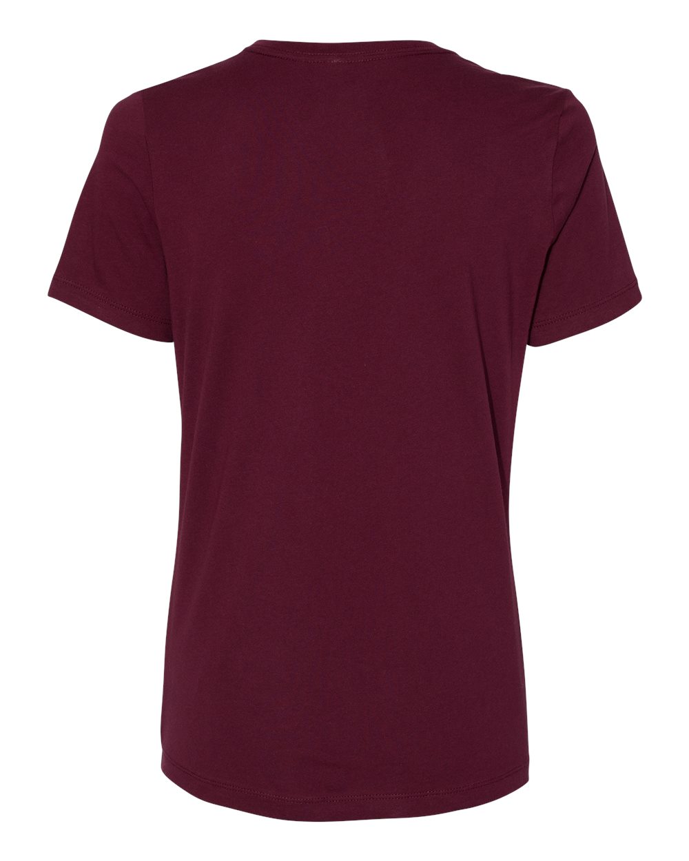 BELLA + CANVAS 6400 Women’s Relaxed Jersey Tee in Maroon, back