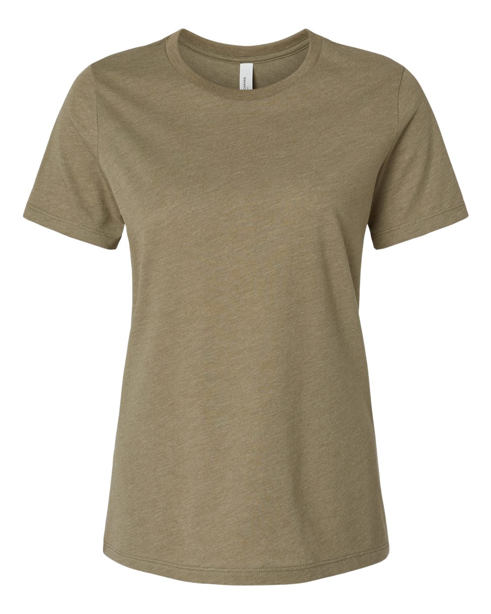 BELLA + CANVAS 6400CVC Women’s Relaxed Fit Heather CVC Tee in Heather Olive