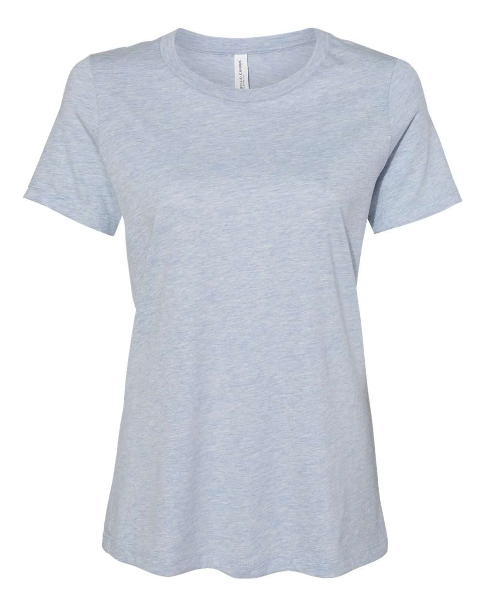 BELLA + CANVAS 6400CVC Women’s Relaxed Fit Heather CVC Tee in Heather Prism Blue