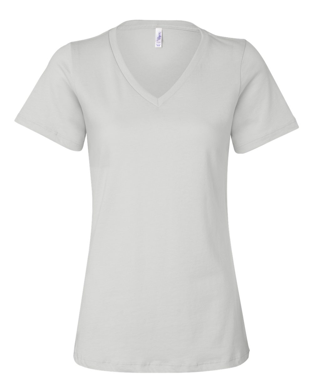 BELLA + CANVAS 6405 Women’s Relaxed Jersey V-Neck Tee in White