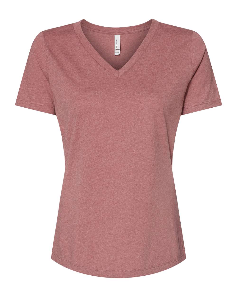 BELLA + CANVAS 6405CVC Women's Relaxed Heather CVC V-Neck Tee in Heather Mauve
