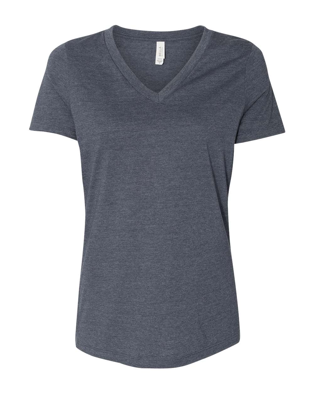 BELLA + CANVAS 6405CVC Women's Relaxed Heather CVC V-Neck Tee in Heather Navy