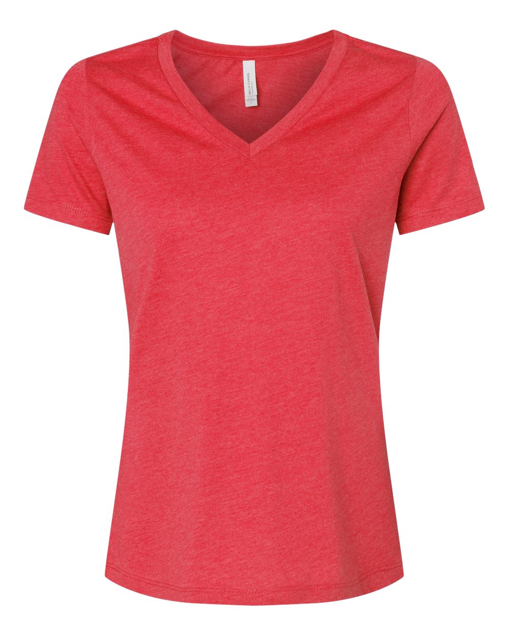 BELLA + CANVAS 6405CVC Women's Relaxed Heather CVC V-Neck Tee in Heather Red