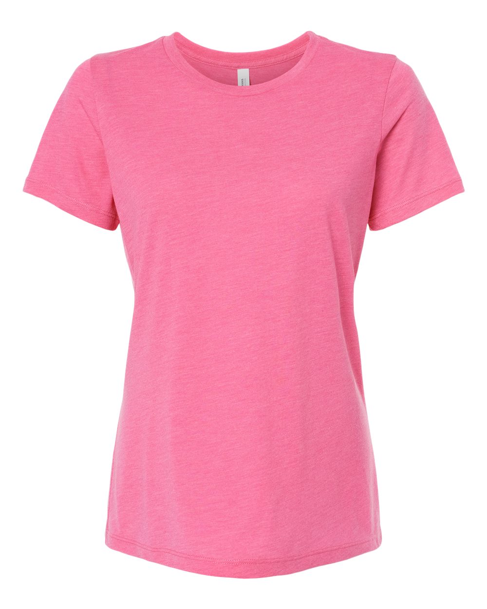 BELLA + CANVAS 6413 Women’s Relaxed Fit Triblend Tee in Charity Pink Triblend