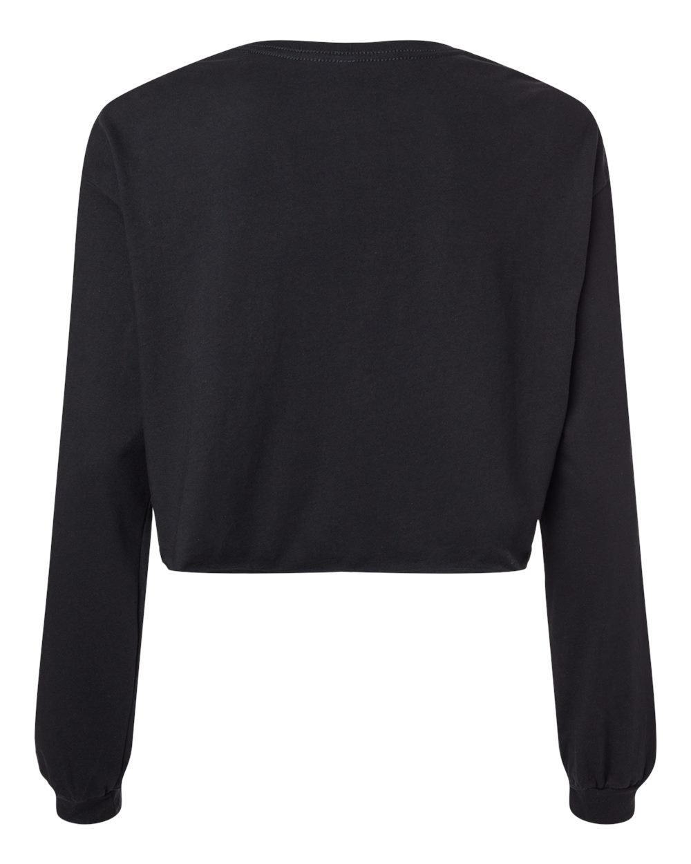 BELLA + CANVAS 6501 Women's FWD Fashion Crop Long Sleeve Tee in Black, back
