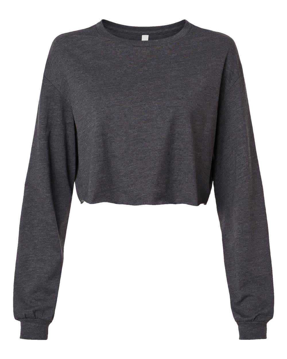 BELLA + CANVAS 6501 Women's FWD Fashion Crop Long Sleeve Tee in Dark Grey Heather