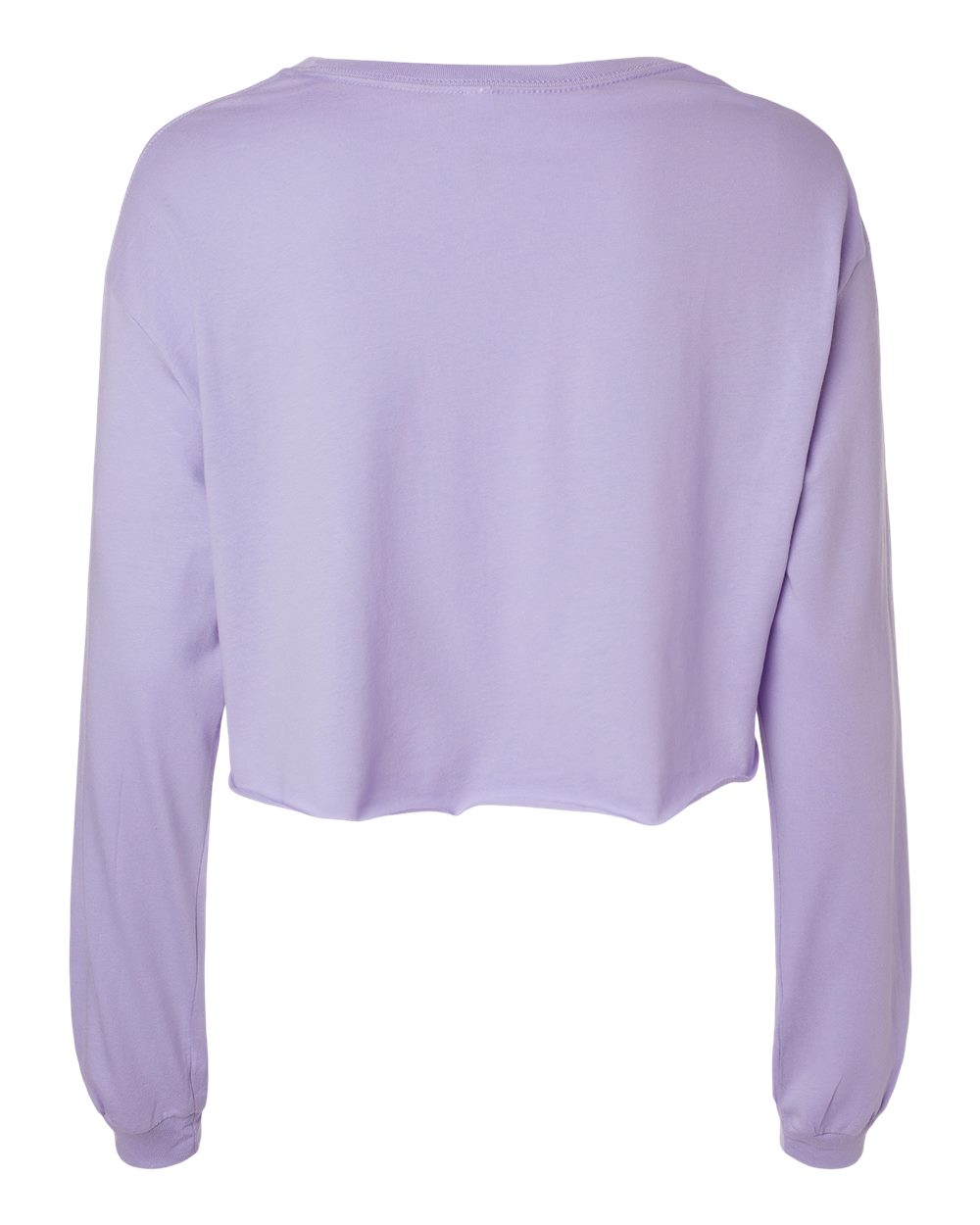 BELLA + CANVAS 6501 Women's FWD Fashion Crop Long Sleeve Tee in Dark Lavender, back