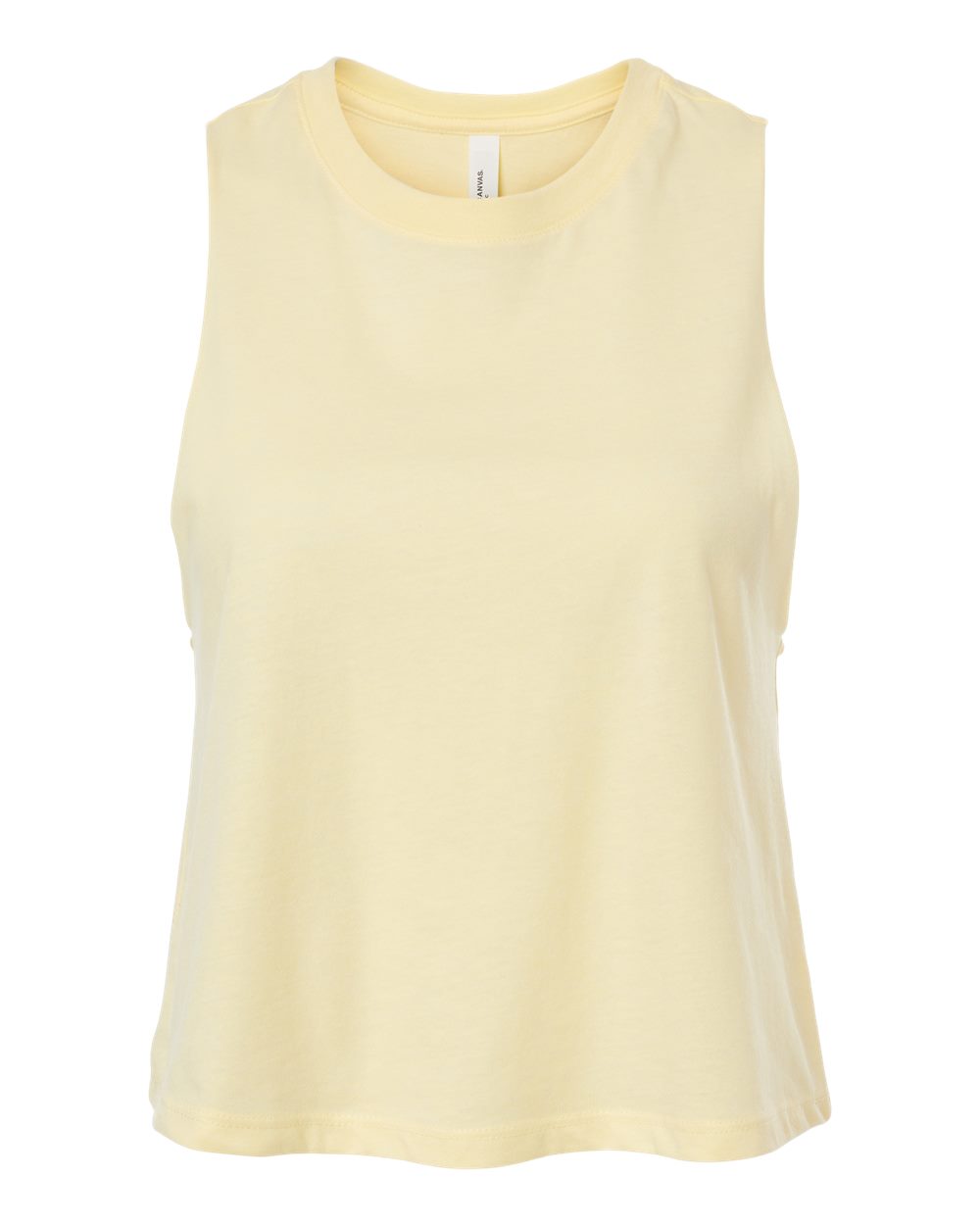 BELLA + CANVAS 6682 Women's Racerback Crop Tank in Heather French Vanilla