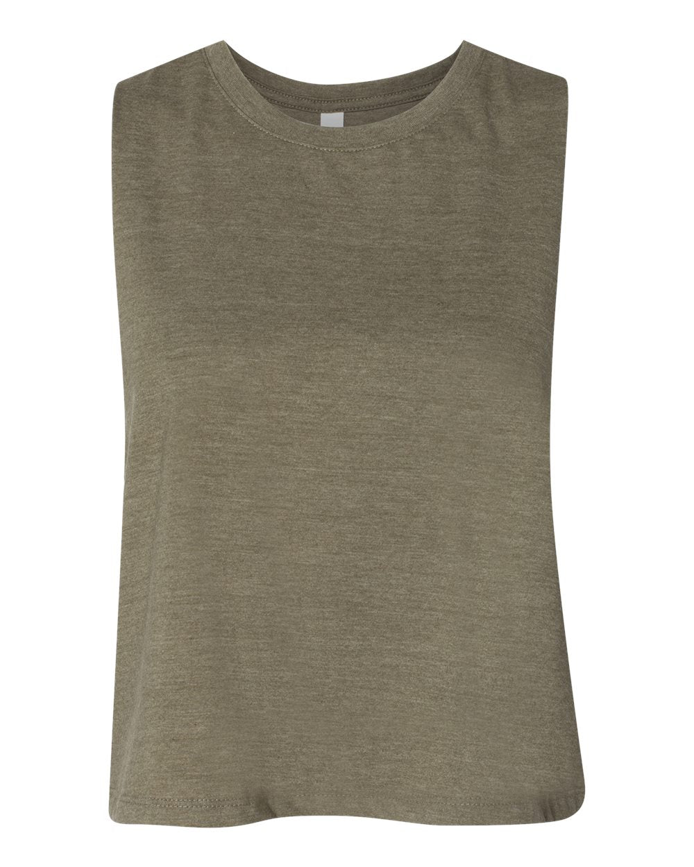 BELLA + CANVAS 6682 Women's Racerback Crop Tank in Heather Olive