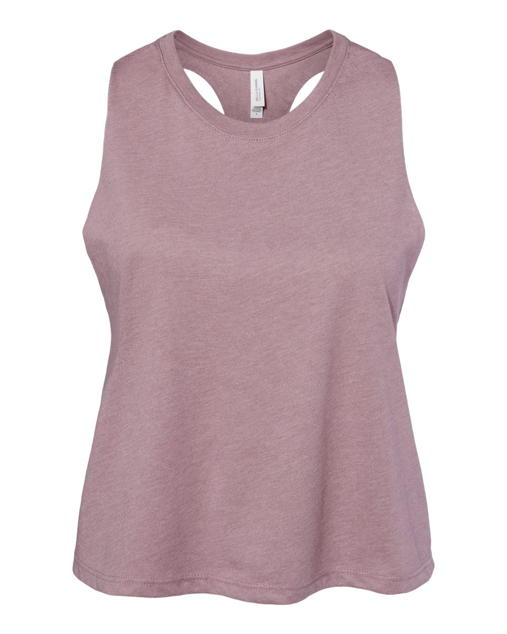 BELLA + CANVAS 6682 Women's Racerback Crop Tank in Heather Orchid