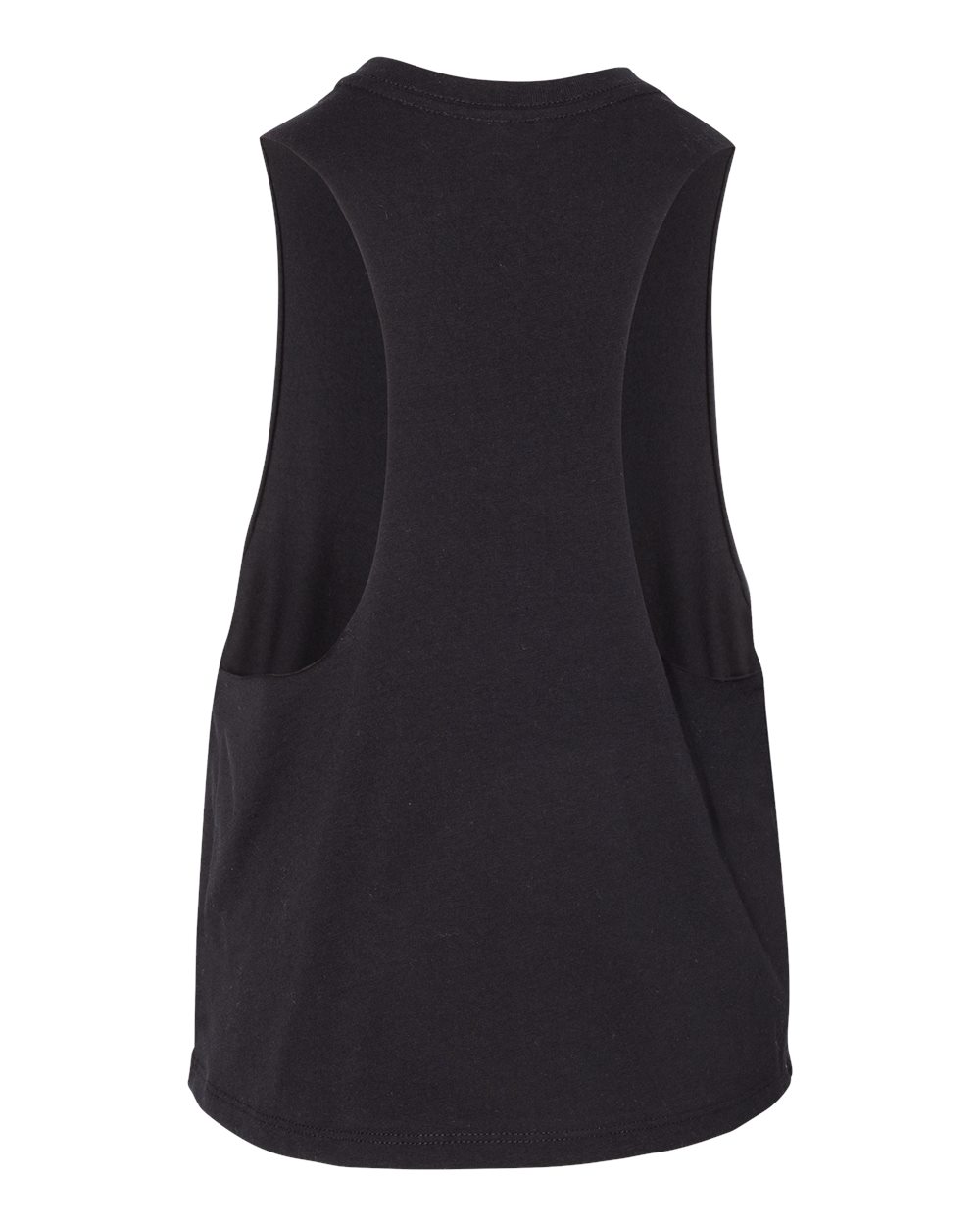 BELLA + CANVAS 6682 Women's Racerback Crop Tank in Solid Black Blend, back