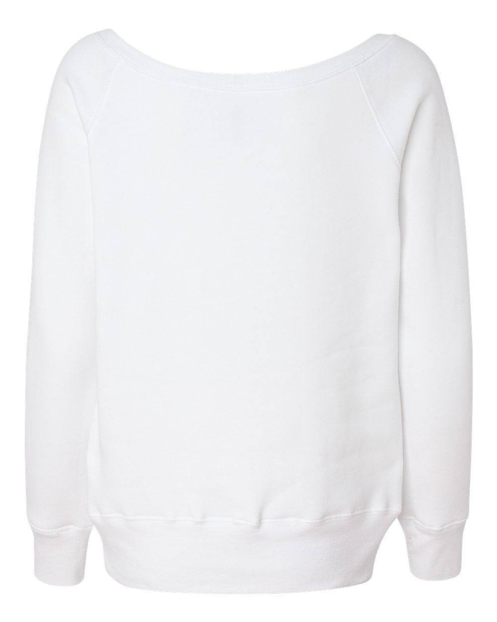 BELLA + CANVAS 7501 Women’s Sponge Fleece Wide Neck Sweatshirt in Solid White Triblend, back