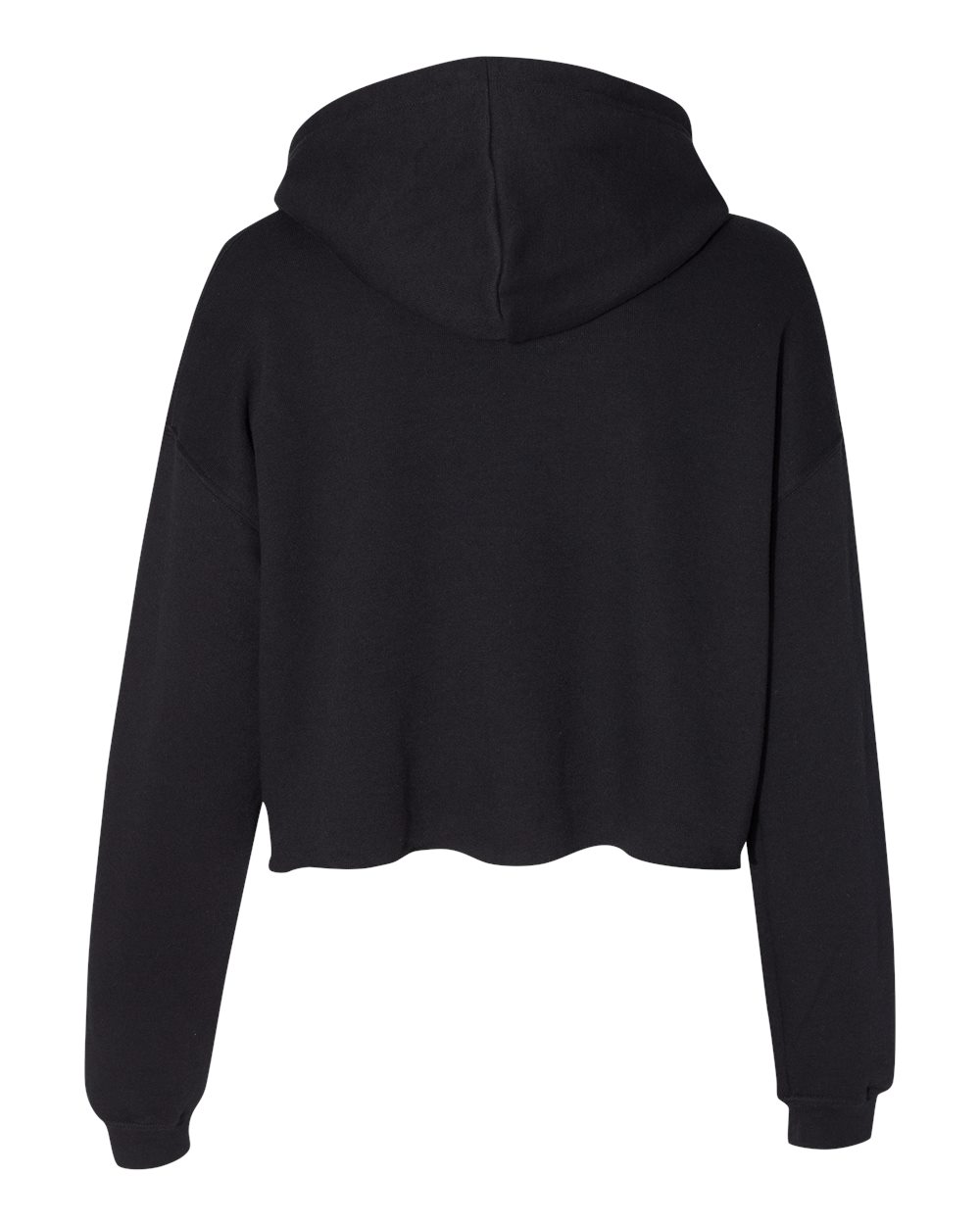 BELLA + CANVAS 7502 Women's Crop Hoodie Sweatshirt in Black, back