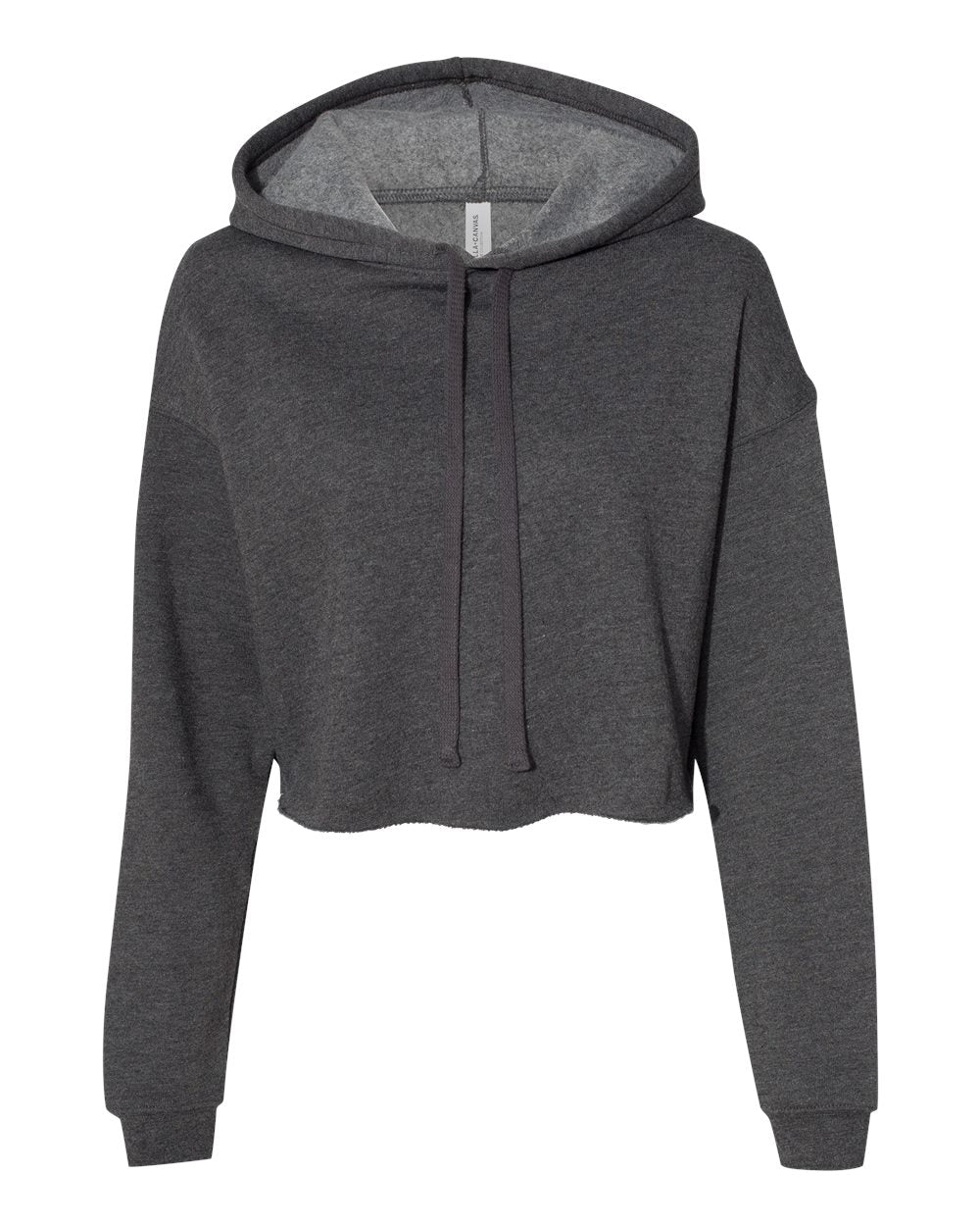 BELLA + CANVAS 7502 Women's Crop Hoodie Sweatshirt in Dark Grey Heather
