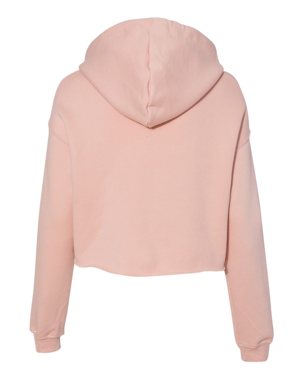 BELLA + CANVAS 7502 Women's Crop Hoodie Sweatshirt in Peach, back