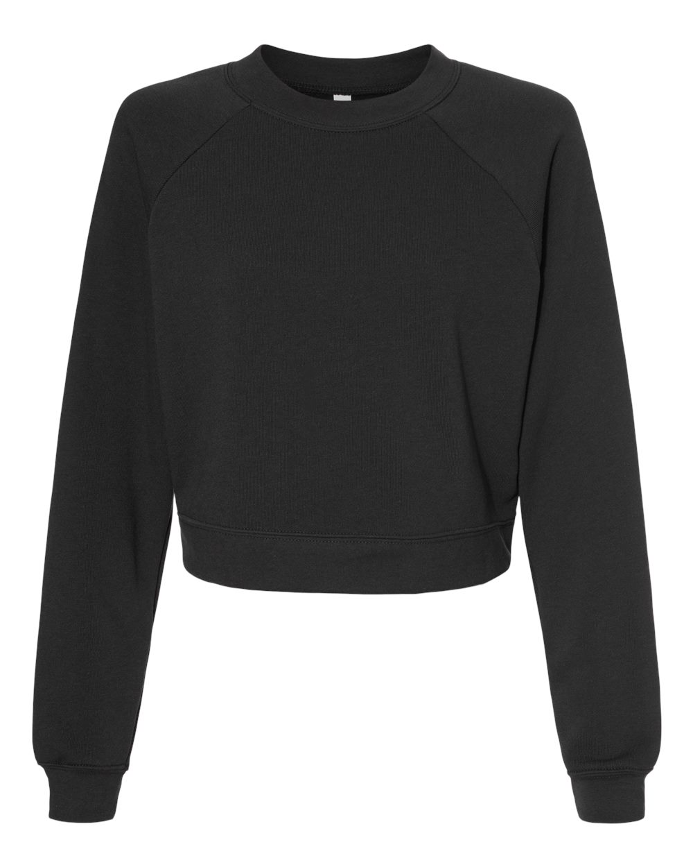 BELLA + CANVAS 7505 Women's Crop Raglan Crewneck Sweatshirt in Dark Grey