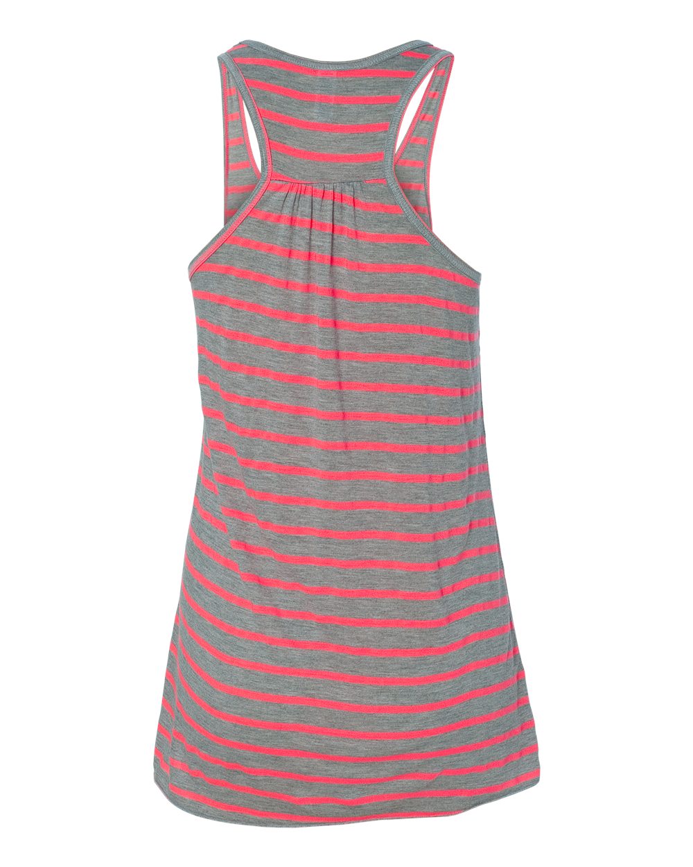 BELLA + CANVAS 8800 Women's Flowy Racerback Tank in Athletic Heather/ Neon Pink, back