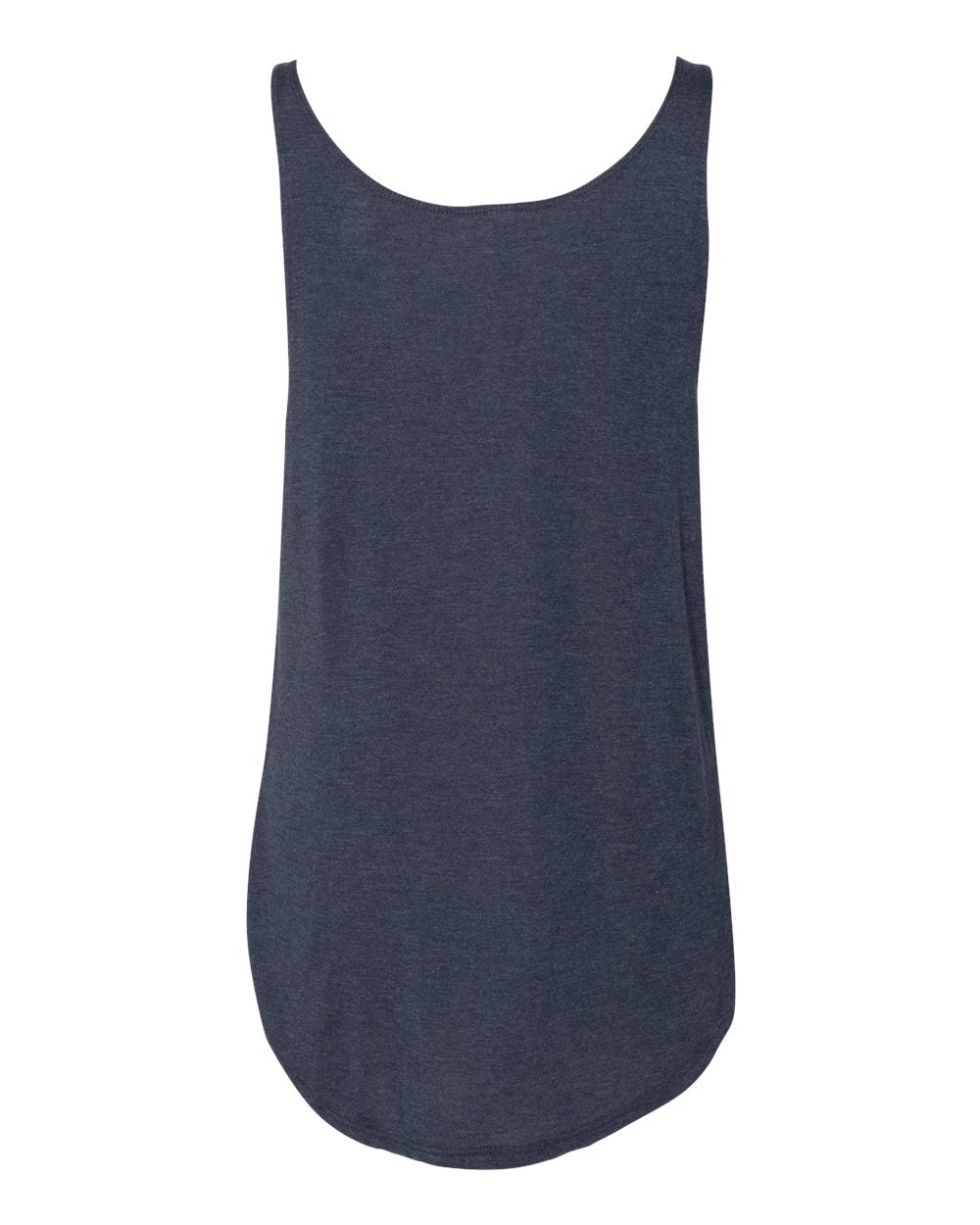 BELLA + CANVAS 8802 Women's Flowy Tank with Side Slit in Heather Navy, back