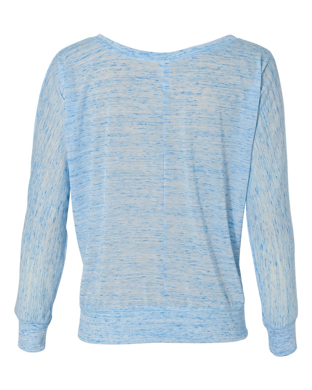 BELLA + CANVAS 8850 Women’s Flowy Off Shoulder Long Sleeve Tee in Blue Marble, back