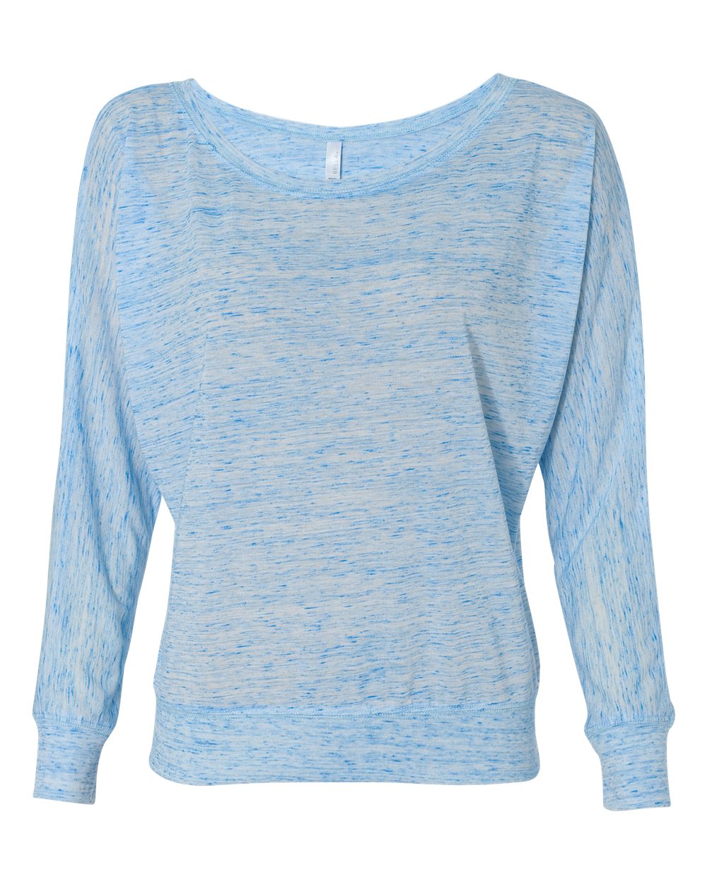 BELLA + CANVAS 8850 Women’s Flowy Off Shoulder Long Sleeve Tee in Blue Marble