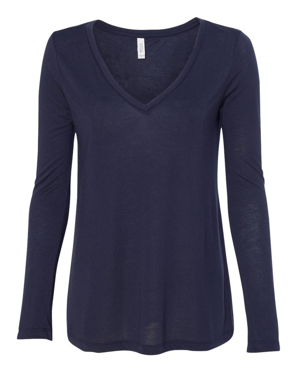 BELLA + CANVAS 8855 Women's Flowy Long Sleeve V-Neck Tee