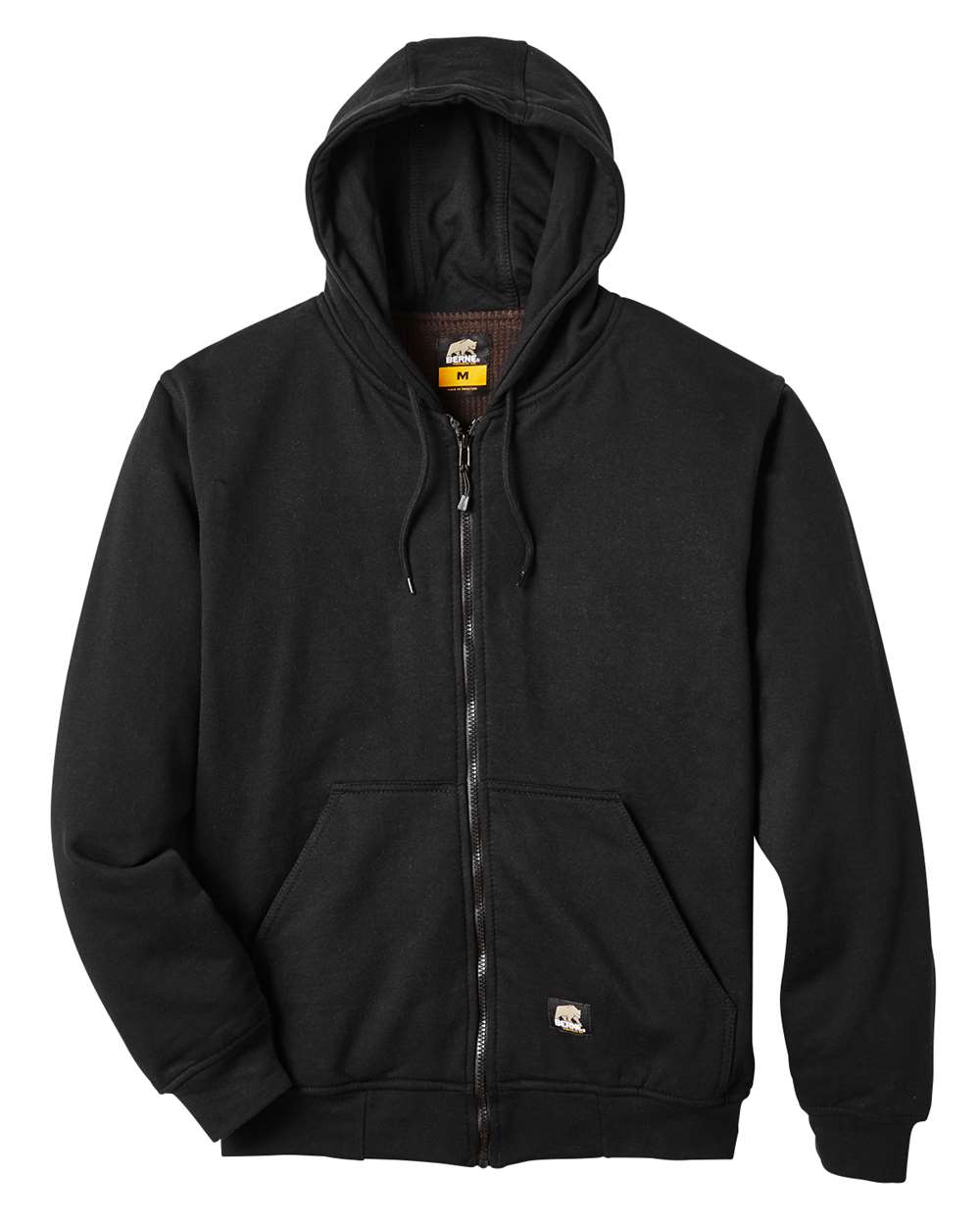 Berne Apparel SZ101T Men's Tall Heritage Thermal-Lined Full-Zip Hooded Sweatshirt in Black
