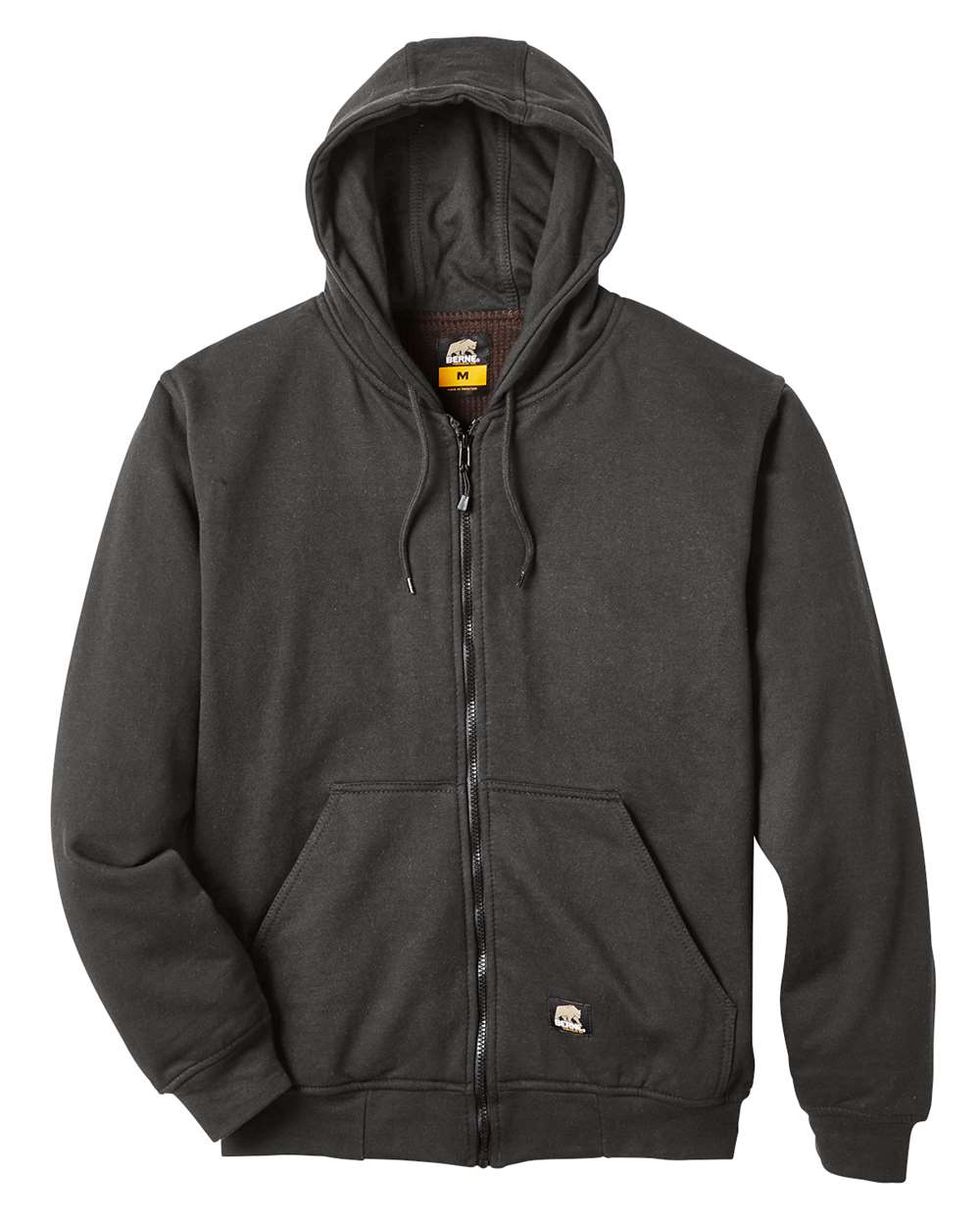 Berne Apparel SZ101T Men's Tall Heritage Thermal-Lined Full-Zip Hooded Sweatshirt in Charcoal