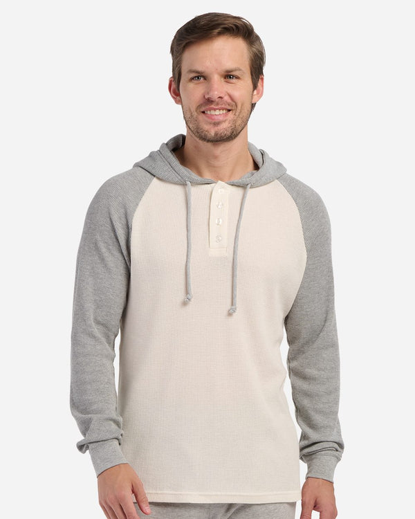 Boxercraft BM3702 Unisex Waffle Knit Pullover Hooded Long Sleeve T-Shirt
