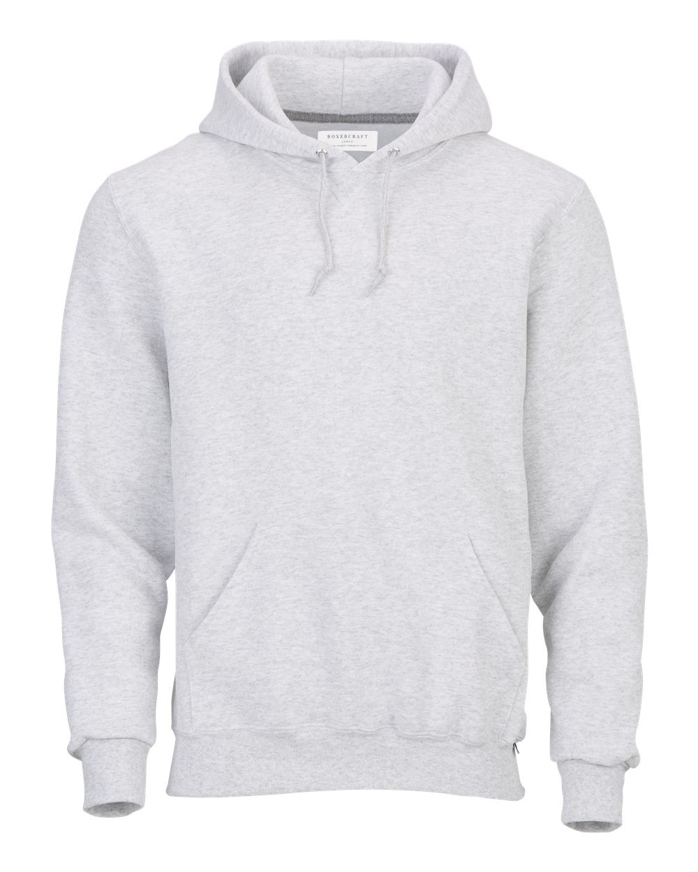 Boxercraft BM5302 Unisex Fleece Hooded Sweatshirt in White Heather