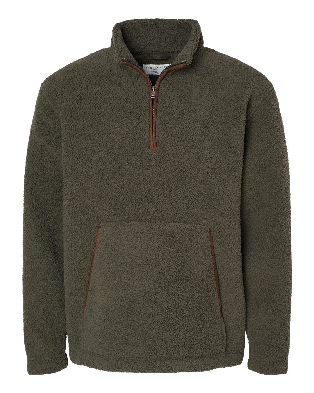 Boxercraft BM8510 Men's Everest Fleece Quarter-Zip Pullover in Olive