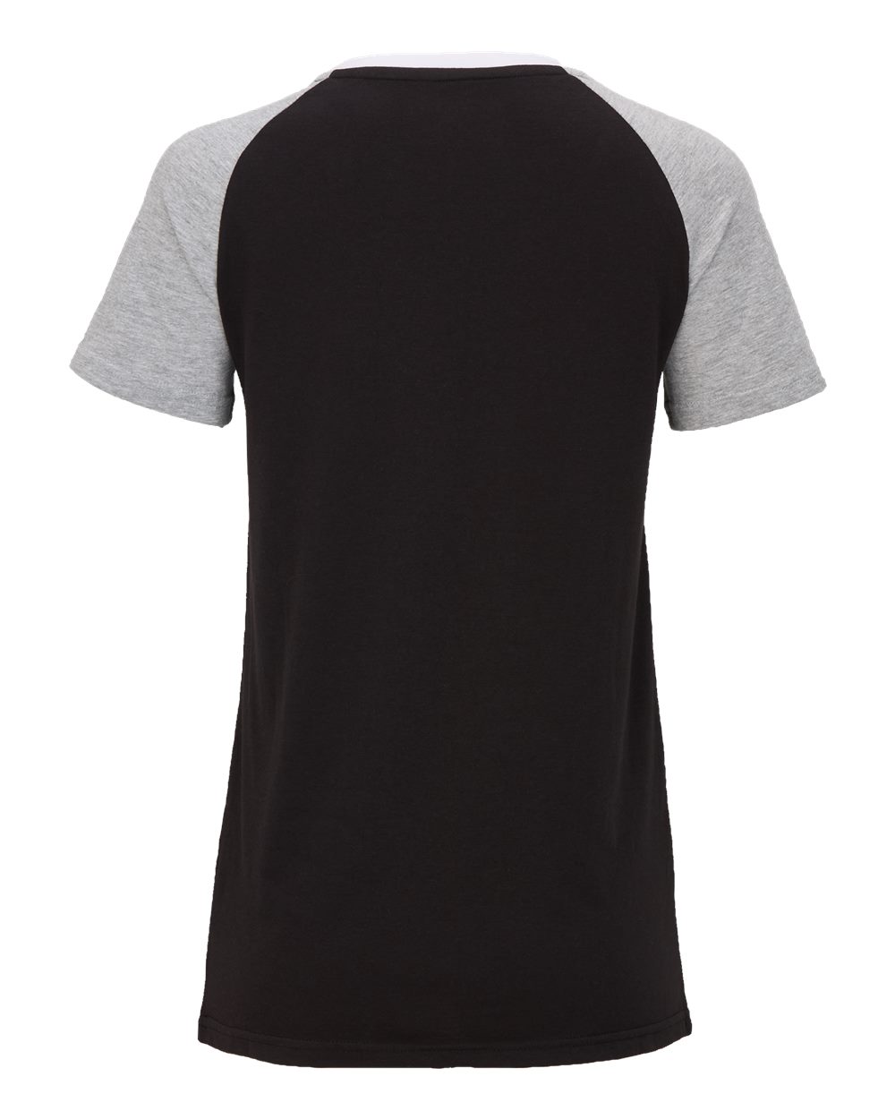 Boxercraft BW2204 Women's Colorblocked V-Neck T-Shirt in Black, back