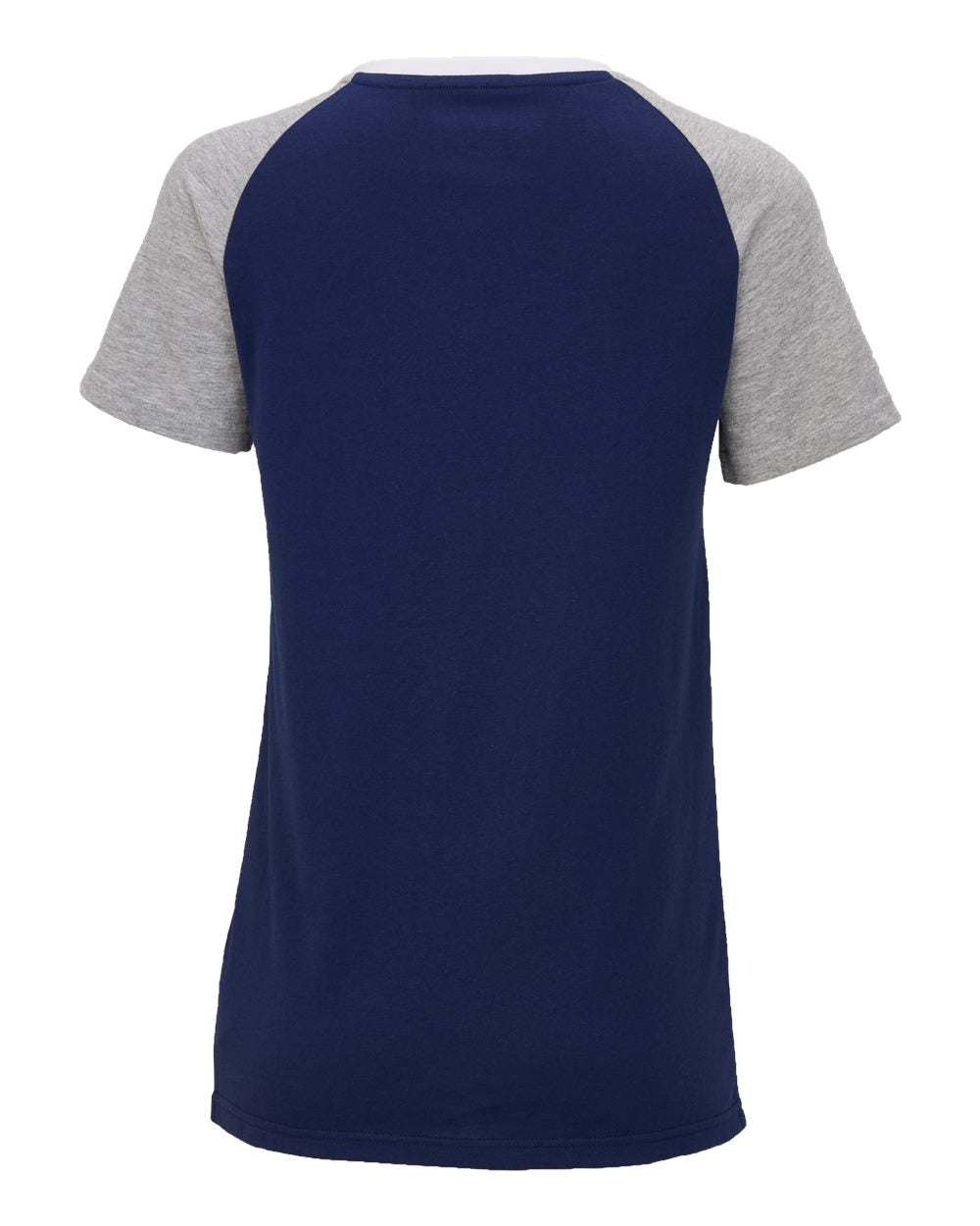 Boxercraft BW2204 Women's Colorblocked V-Neck T-Shirt in Navy, back