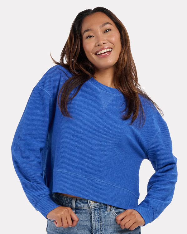 Boxercraft BW5102 Women's Rib Knit Corded Boxy Crewneck Sweatshirt