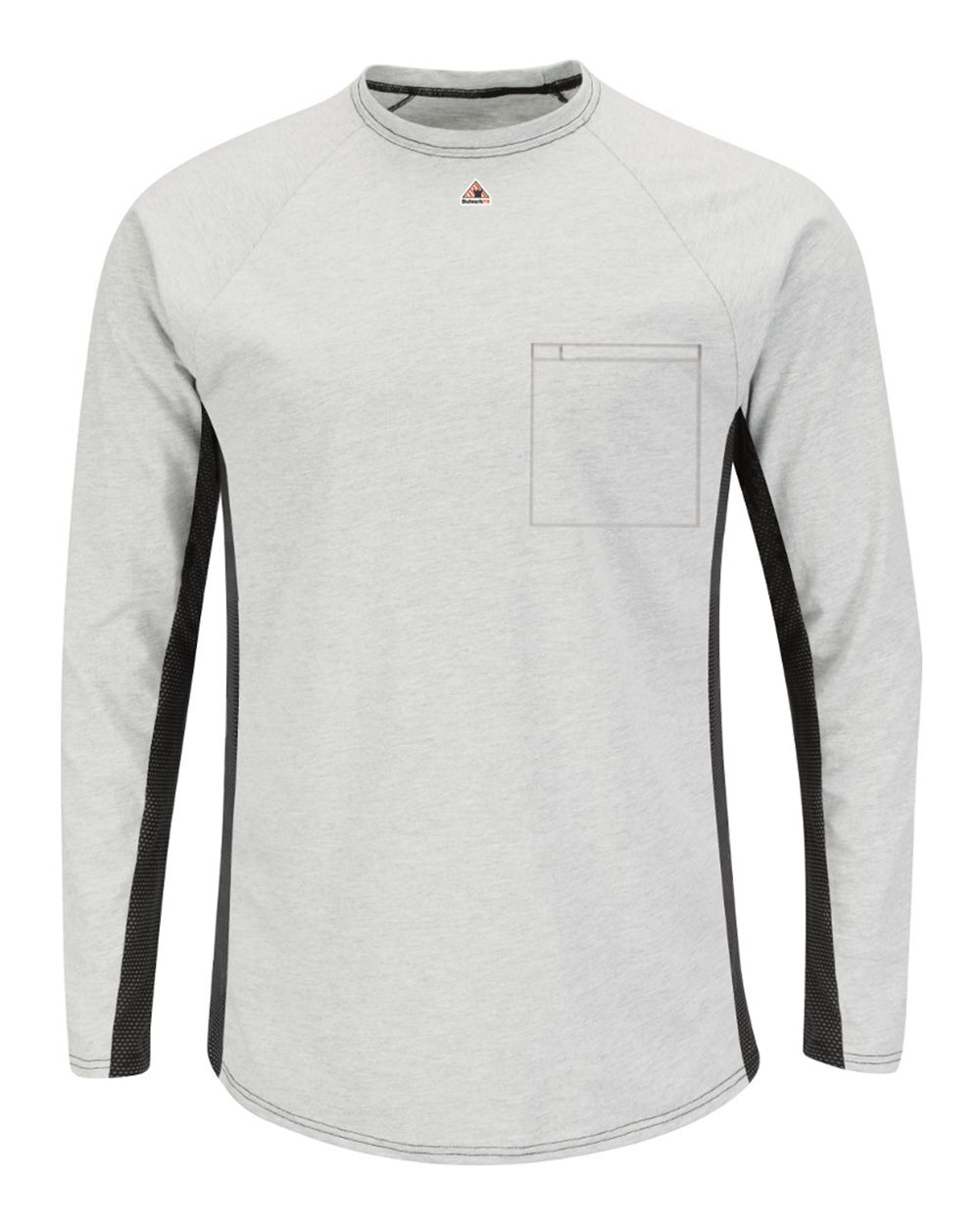 Bulwark MPS8 Men's Long Sleeve FR Two-Tone Base Layer with Concealed Chest Pocket - EXCEL FR in Grey