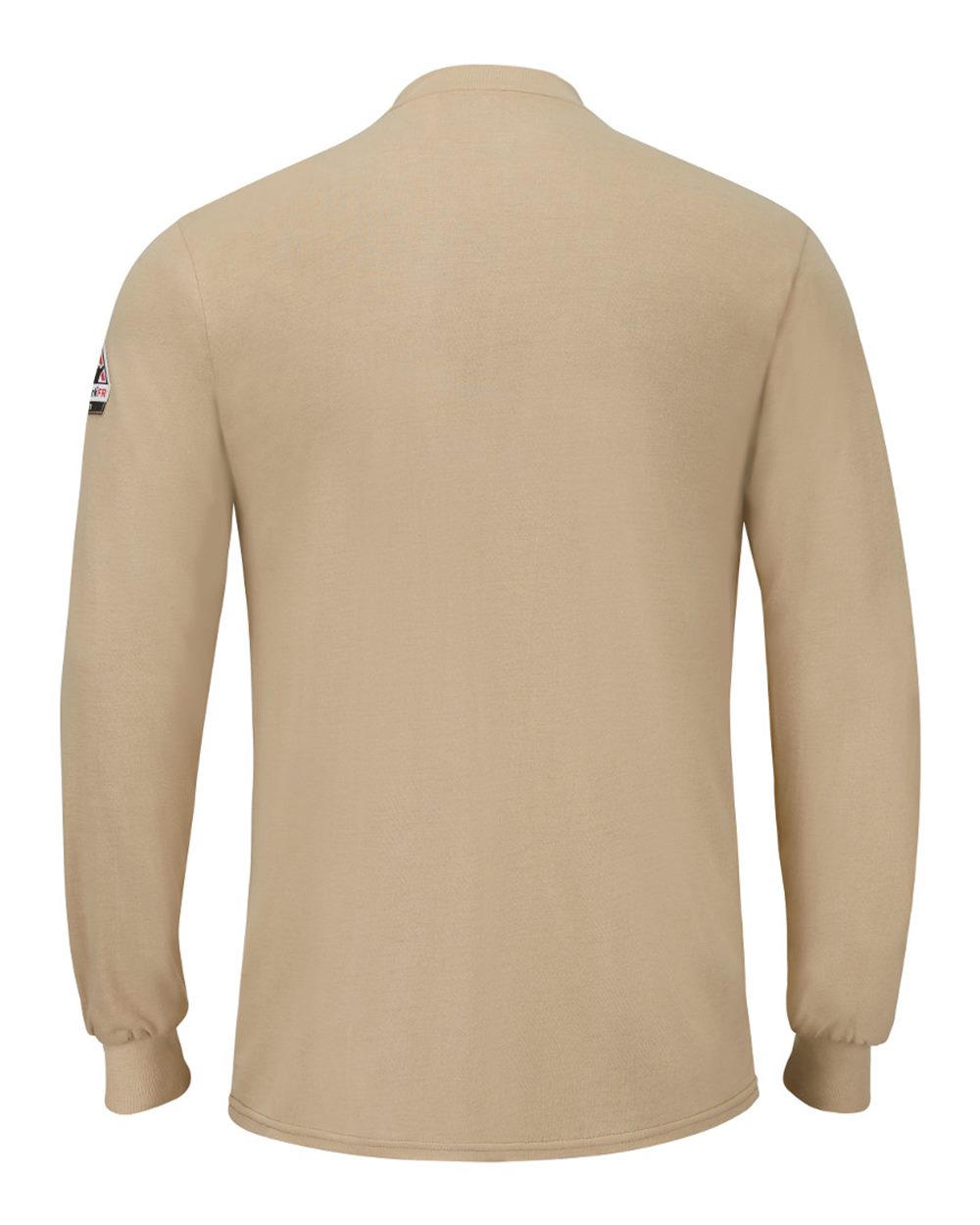 Bulwark SML8 Men's Long Sleeve Henley in Khaki, back