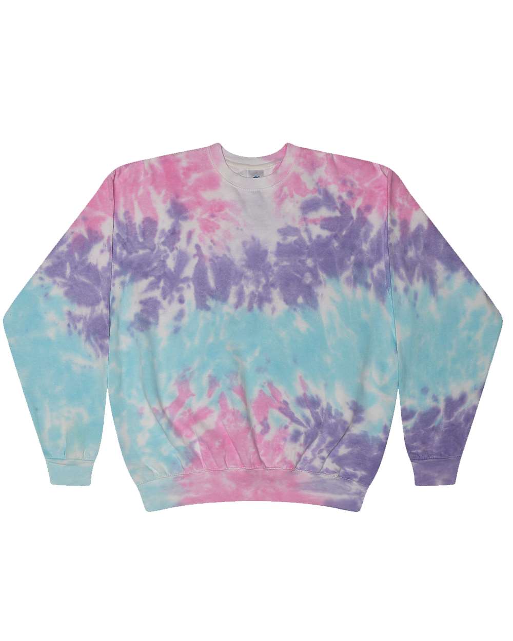 Colortone 8100 Unisex Tie-Dyed Fleece Crewneck Sweatshirt in Cotton Candy