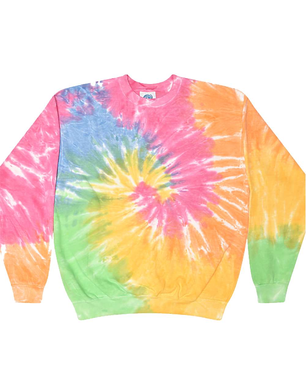 Colortone 8100 Unisex Tie-Dyed Fleece Crewneck Sweatshirt in Eternity