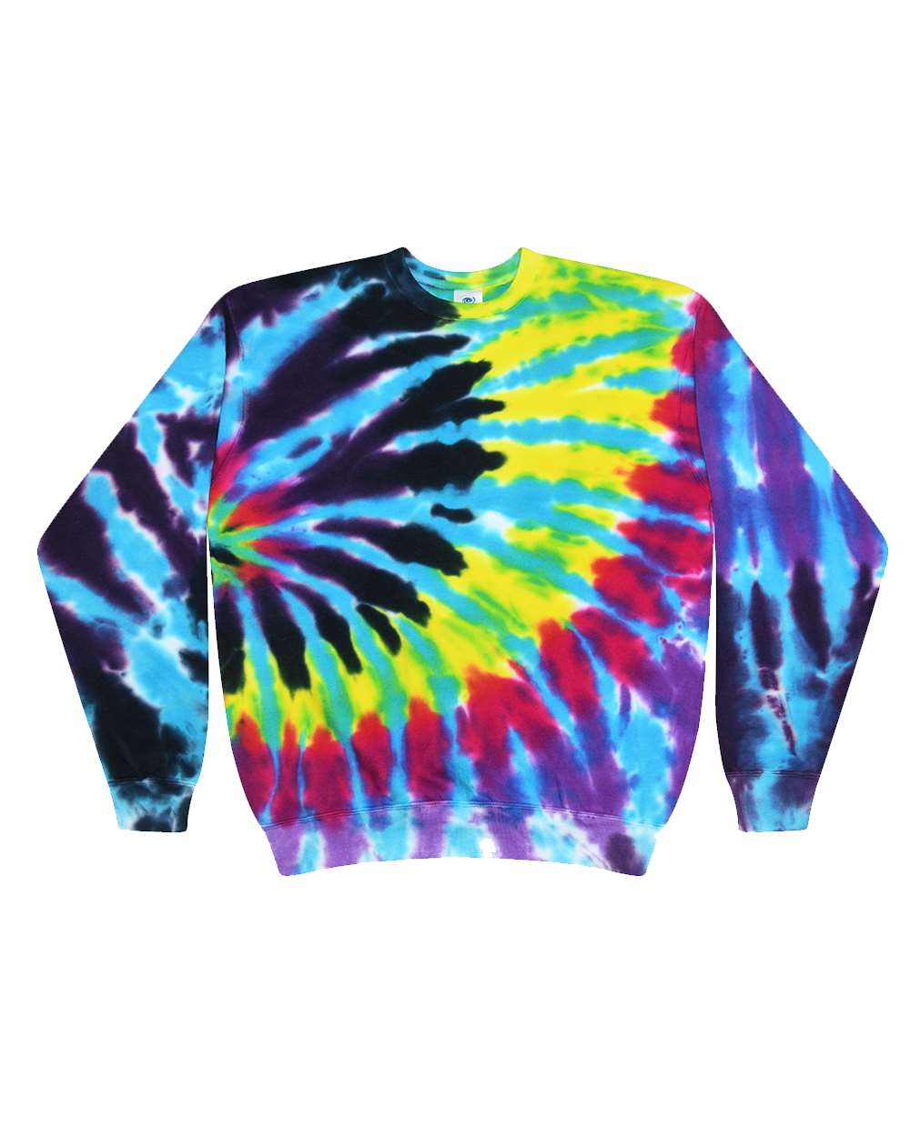 Colortone 8100 Unisex Tie-Dyed Fleece Crewneck Sweatshirt in Flashback