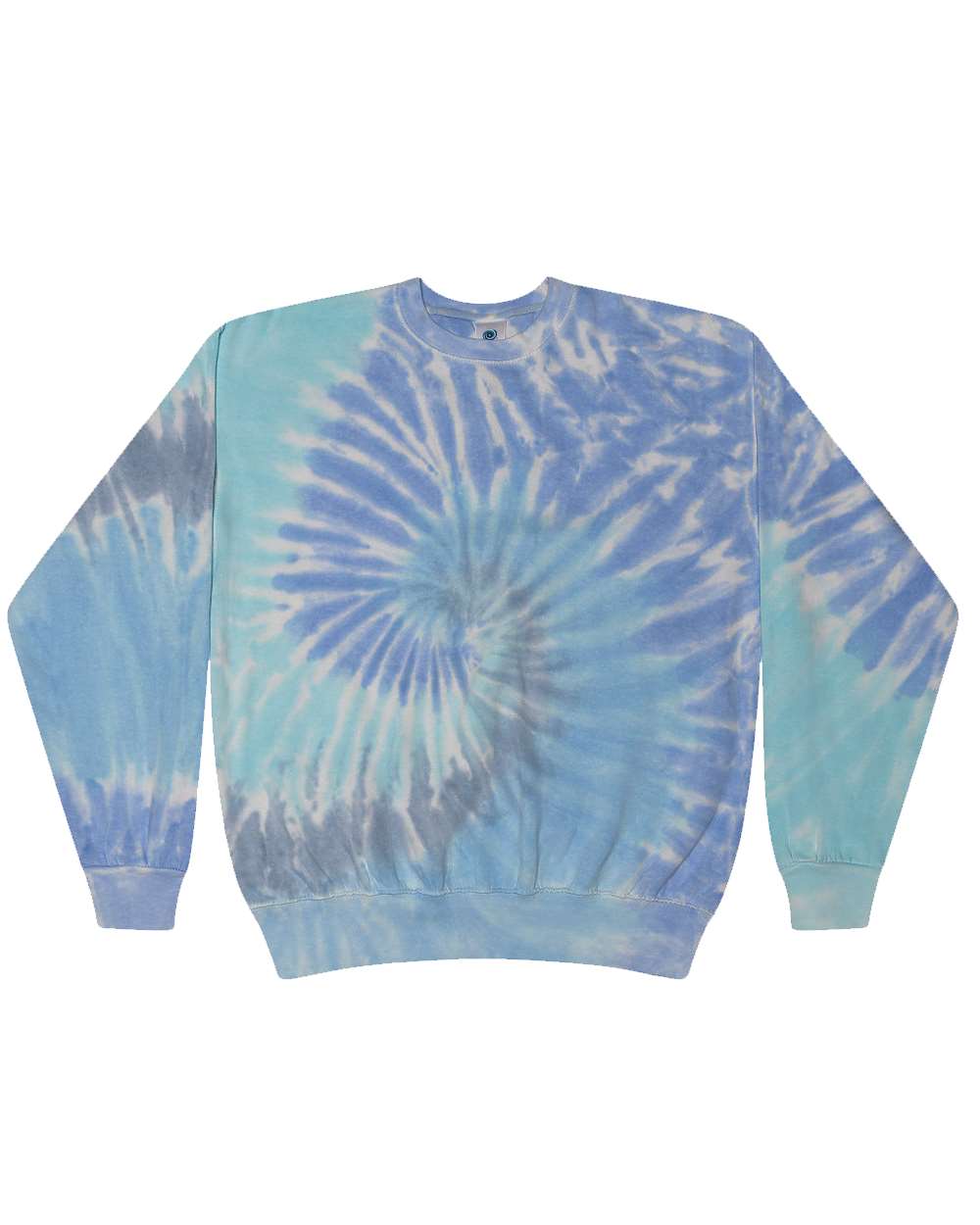 Colortone 8100 Unisex Tie-Dyed Fleece Crewneck Sweatshirt in Lagoon
