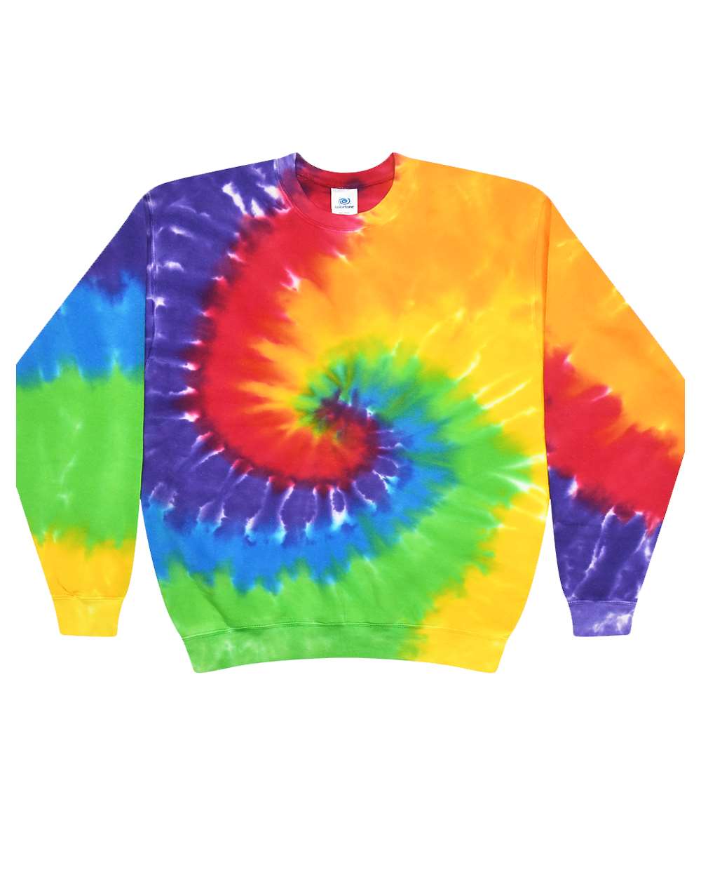 Colortone 8100 Unisex Tie-Dyed Fleece Crewneck Sweatshirt in Prism