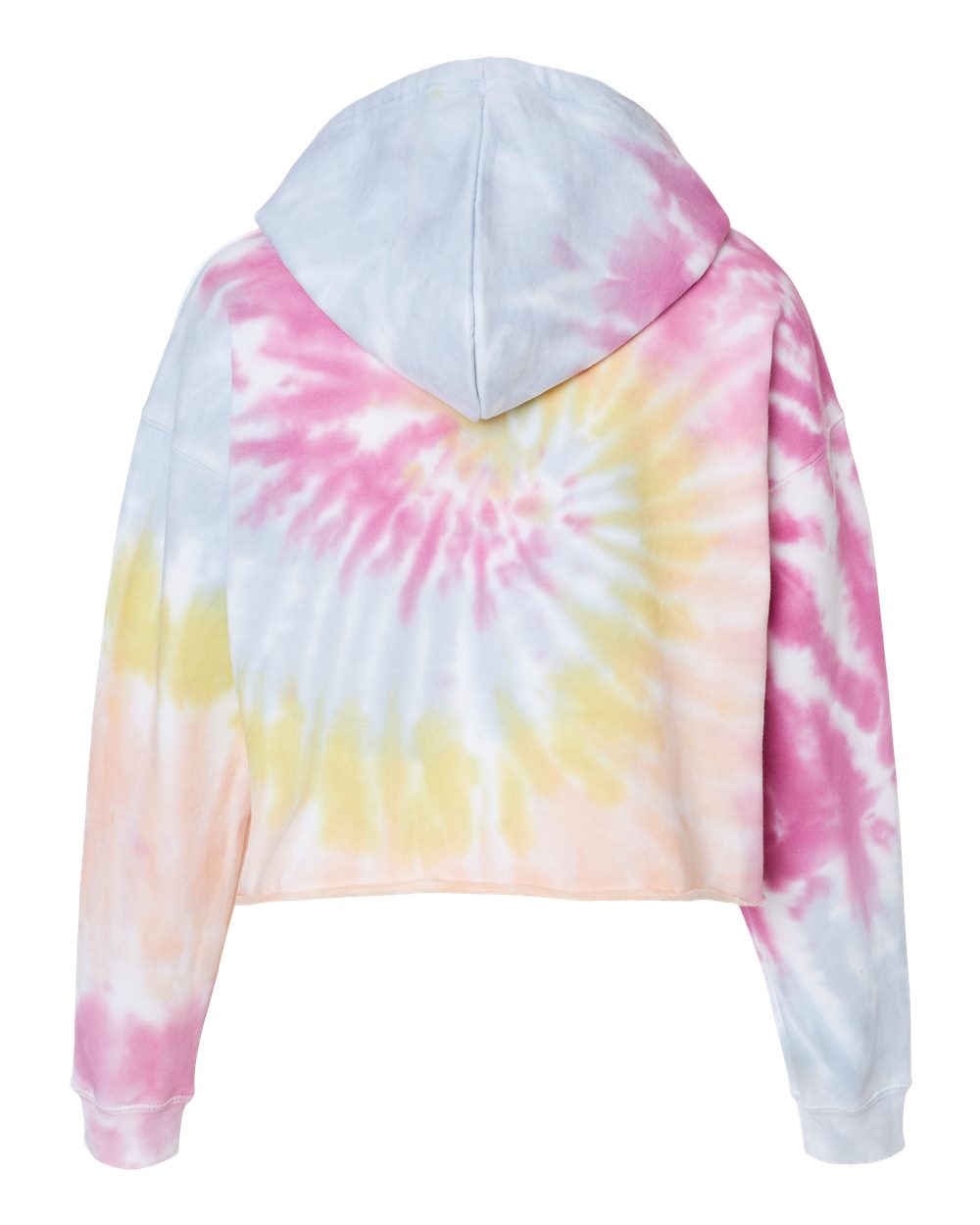 Colortone 8333 Women's Tie-Dyed Crop Hooded Sweatshirt in Desert Rose, back