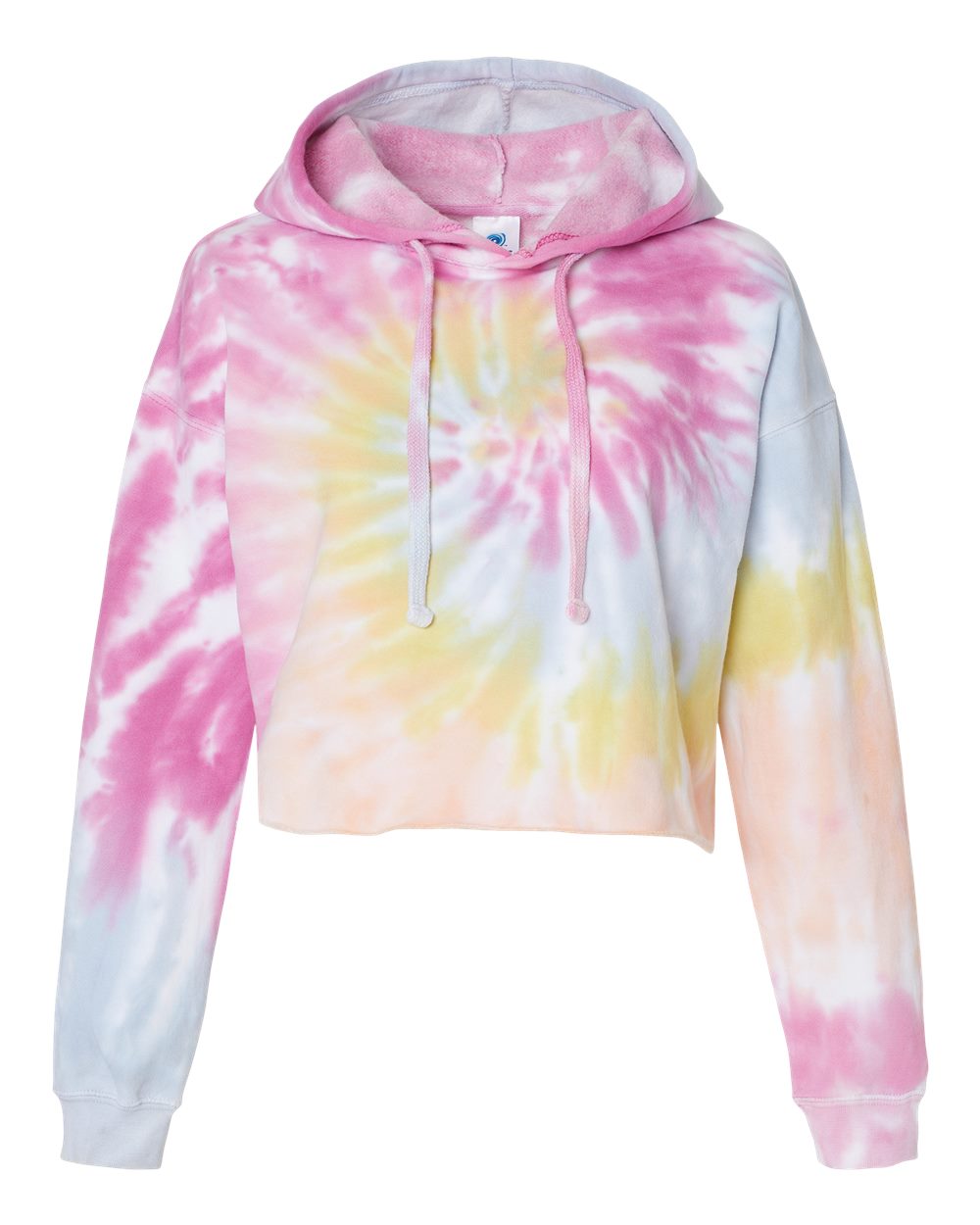 Colortone 8333 Women's Tie-Dyed Crop Hooded Sweatshirt in Desert Rose