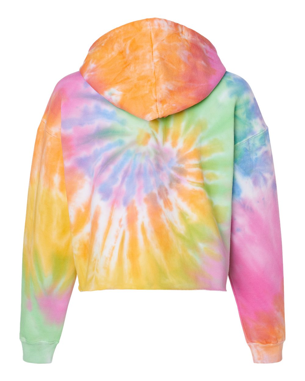 Colortone 8333 Women's Tie-Dyed Crop Hooded Sweatshirt in Eternity, back