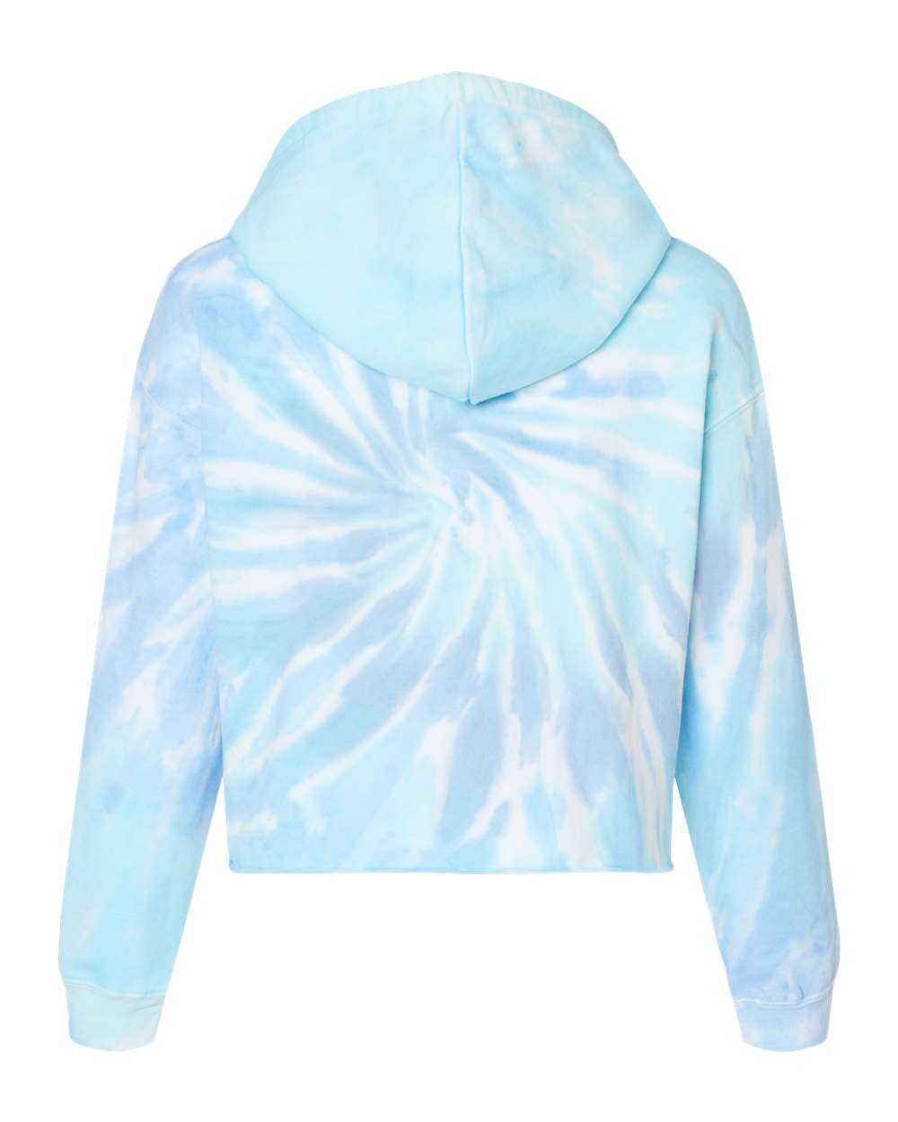 Colortone 8333 Women's Tie-Dyed Crop Hooded Sweatshirt in Lagoon, back
