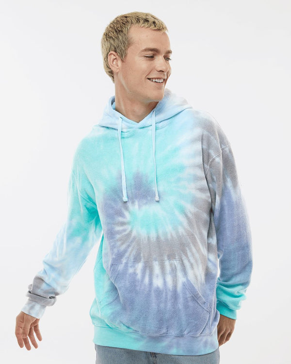 Colortone 8600 Unisex Tie-Dyed Cloud Inside-Out Fleece Hooded Sweatshirt